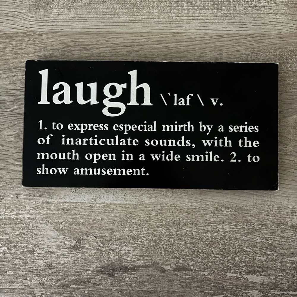 Black and White 'Laugh' Wall Sign